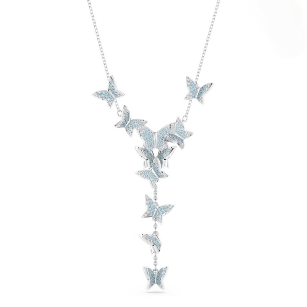 Swarovski Idyllia Lilia Y Necklace Blue New In Box